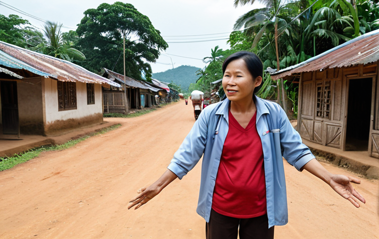 **
A Vietnamese public health expert advising a rural community on malaria prevention, showcasing practical, culturally relevant solutions and community engagement. Focus on a positive, hopeful atmosphere.
**
